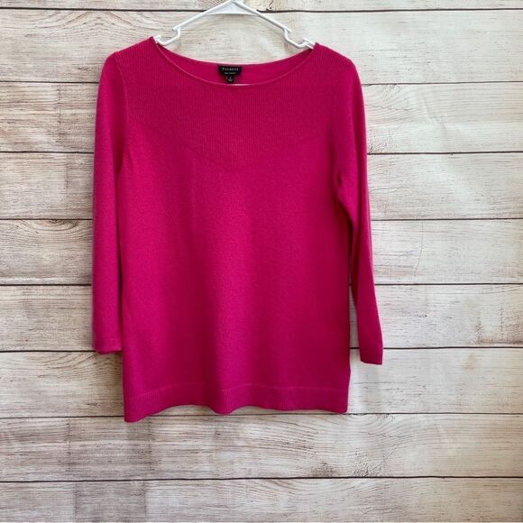 TALBOTS PURE‎ CASHMERE PULLOVER SWEATER IN HOT PINK - Picture 1 of 5